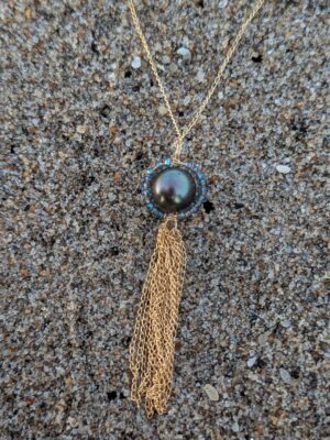 Song of the Ocean Necklace - 14k Gold Fill, Black Pearl