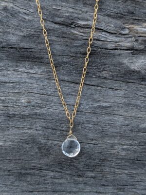 Sky Necklace - 14k Gold Fill, Quartz Crystal